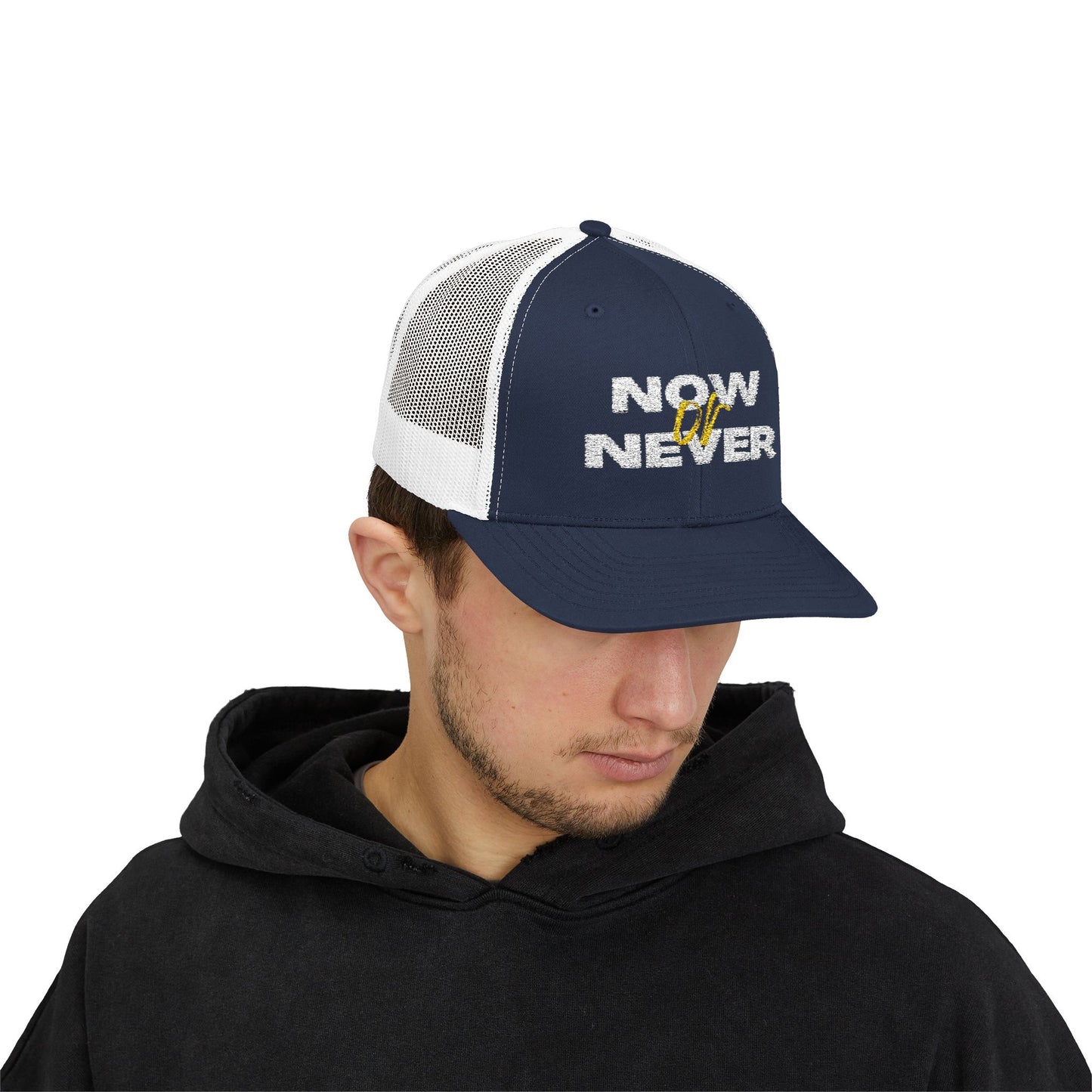 Now or Never Snapback Trucker Cap | Stylish Hat for Everyday, Perfect Gift, Trendy Headwear for Festivals, Sports, Casual Wear