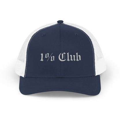 1 Percent Club | Trucker Cap | Stylish Hat for Everyday, Perfect Gift, Trendy Headwear for Festivals, Sports, Casual Wear